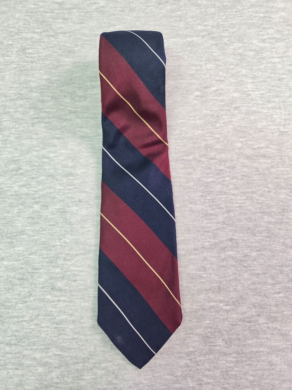 Vrg Robert Talbott Tie Mens Red Navy Striped Silk Woven Classic Necktie Academia